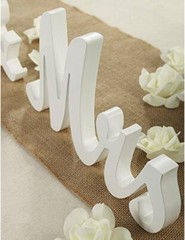 Mr & Mrs White Letter Wooden Sign Rustic Wedding Decoration Favor Table Decorate