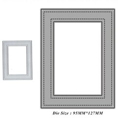 DDeehs Rectangular Border Frame Metal Die Cuts, Fishnet Square Edge Card Cutt…