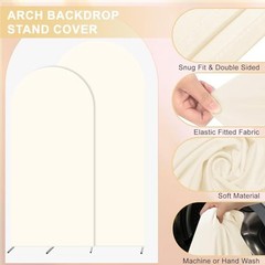 Set of 2 Arch Backdrop Cover 7.2FT, 6FT and Baby in Bloom and Happy Beige