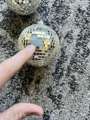 Lot 6 vintage 3″ wide silver Glass Mirror Disco Balls Ornaments Holidays
