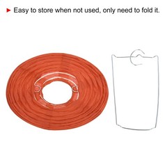 6pcs 6 Inch Folding Hanging Paper Lanterns Small Lampshade Orange