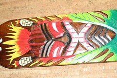 Beach Wedding Tiki Bar Decor, Hand-Painted Vibrant Colors Wood Tiki Paddle