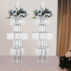 5 Tier Flower Stands, 2PCS Flower Stands, Crystal Flower Stands Round Modern