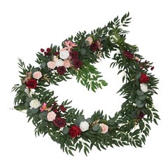 Red& White& Pink 9ft Long PP Artificial Flower Garland For Wedding Decoration