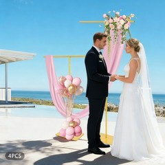 4 PCS Adjustable Height Wedding Backdrop Metal Stands With 35*25cm Base