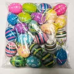 24 Count 6cm Vibrant Plastic Easter Eggs for Hanging For Party Decorations