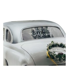 Just Married Car Window Sticker, Wedding Day Decorations, Just Married Vinyl …