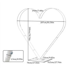 Wedding Arch Stand White Heart Shape Double Layers Wedding Backdrop Stand Metal