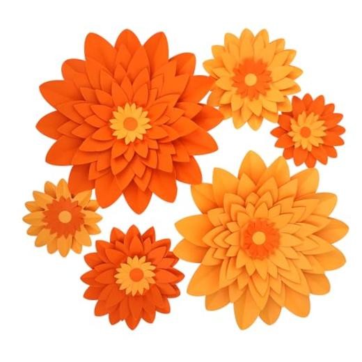 Paper Flower for Fall Autumn Thanksgiving Anniversary Birthday Wedding Orange