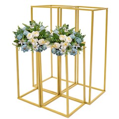 Gold Metal Column Flower Stand Wedding Party Backdrop Centerpiece Rack 4Pcs US