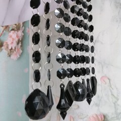 15pcs Acrylic Black Pointed Drop Pendant Acrylic Octagonal Bead Centerpieces