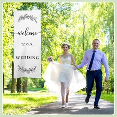 Yousoontic Welcome to Our Wedding Linen Rustic Wedding Welcome Banner Plain C…