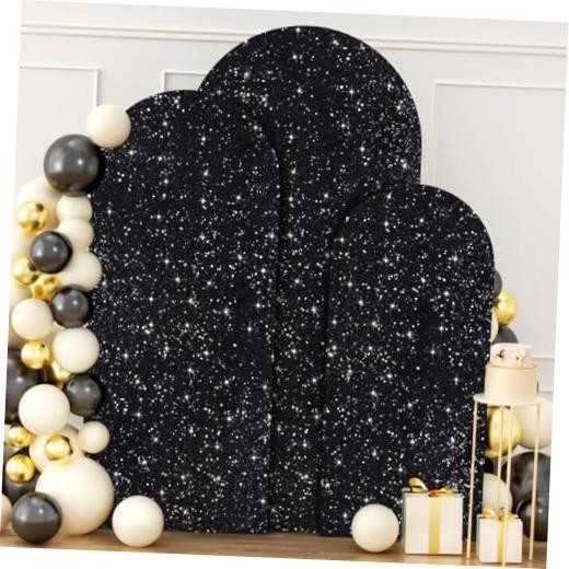 Set of 3 Arch Backdrop Cover Set of 3 – 6FT, 6.6FT, 7.2FT Black