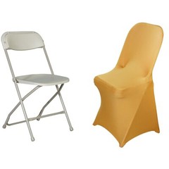 10 Gold Stretchable Spandex Chair Covers Wedding Banquet Reception Decorations