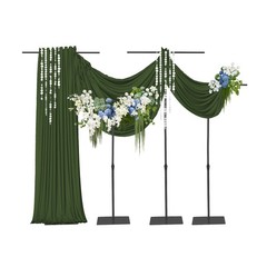 Black Wedding Backdrop Stands 4PCS 80-240cm Adjustable Height Backdrop Stands