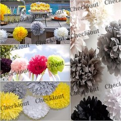 MIXED SIZE 4″ 8″ 12″ Tissue Paper Pom-poms Flowers Wedding Party DIY Decoration