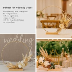 10 Pack Floral Hoop with Stand and 38-Yard Paddle Wire 12 Inch Metal Rings fo…