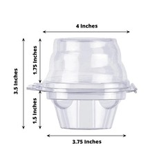 25 Clear Disposable Plastic Cupcake Boxes Dome Lid Party Events Home Decorations