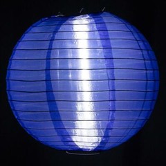 20″ Navy Blue Nylon Lantern, Even Ribbing, Durable, Hanging Decoration