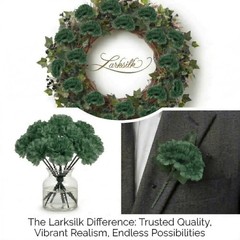 Larksilk Emerald Carnations, Fake Flowers, 100 Pack for Events, Weddings, DIY