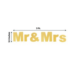 3 feet Gold Glittered Mr & Mrs Paper Hanging Wedding GARLAND Party Decorations