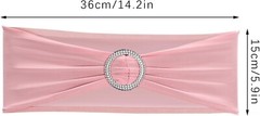 10pcs Stretch Chair Sashes Bows，Wedding Party Event Decorations- Pink