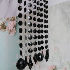 15pcs Acrylic Black Pointed Drop Pendant Acrylic Octagonal Bead Centerpieces