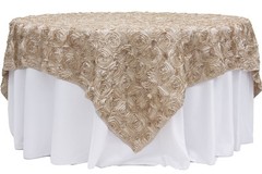 10 Pack 54″ x 54″ Rosette Satin Overlays 22 Colors Wedding Decoration Tablecloth
