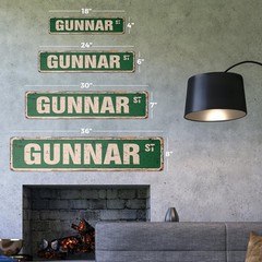 GUNNAR Vintage Aluminum Street Sign Childrens Name Room Metal Sign rustic met…