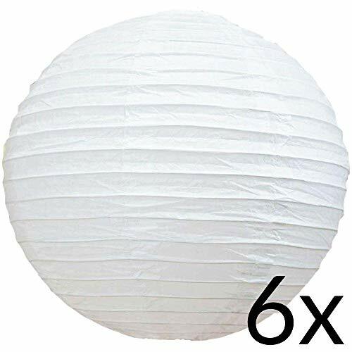 Quasimoon BULK CASE 6″ White Round Paper Lantern, Hanging Decorations, Even R…
