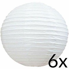 Quasimoon BULK CASE 6″ White Round Paper Lantern, Hanging Decorations, Even R…