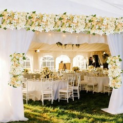 6pcs Artificial Flower Wall Panels Wedding Backdrop 50x20cm (each) Champagne