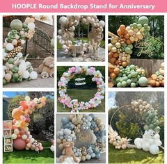 Round Backdrop Stand 6.6 FT – Gold Circle Balloon Arch Frame, Wedding Arch Frame