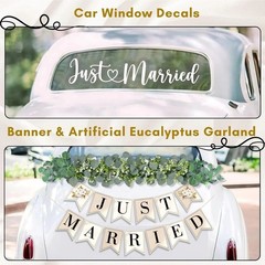 Just Married Banner, Magnets, Garland – 33 Pc