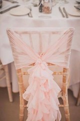 CHAIR COVER WEDDING CHIFFON HOODS WITH RUFFLES DECOR WEDDING SPECIAL EVENT