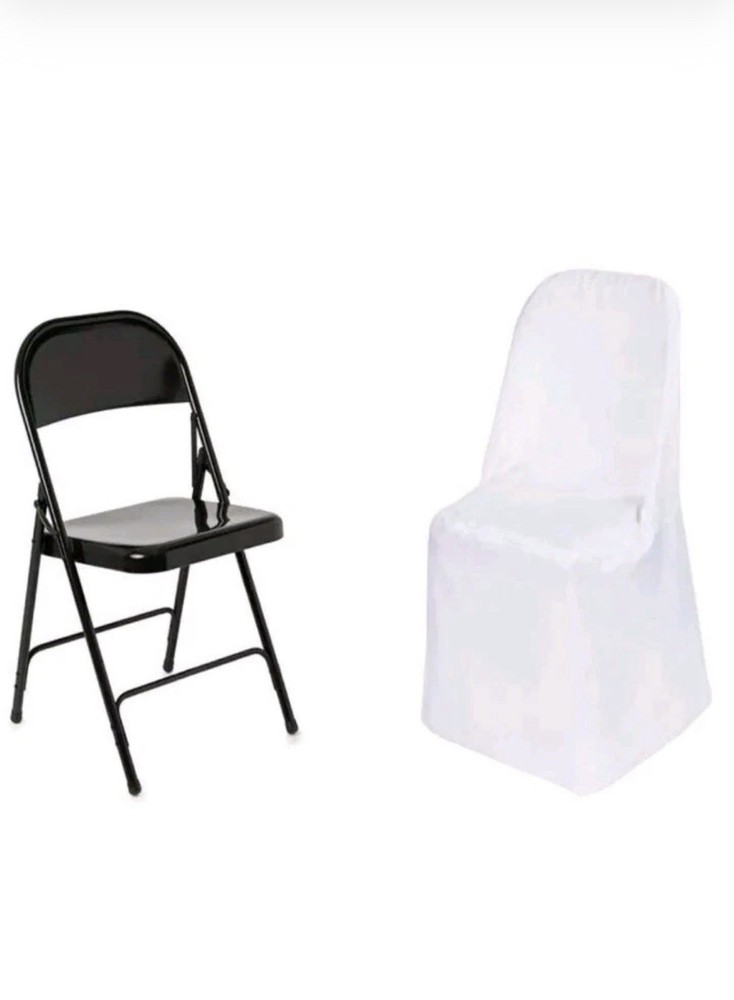 Lot of 25 White Folding Chair Covers Polyester Wedding Event Banquet Decor