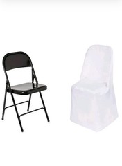 Lot of 25 White Folding Chair Covers Polyester Wedding Event Banquet Decor