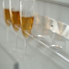 2 Clear 21″ Wall Mounted Acrylic Wine Glass Rack Champagne Flute SHELVES Party