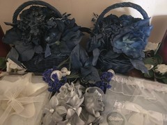 Wedding Accessories And Decorations Lot – Silver, White, Royal Blue