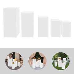 Square Display Stands For Party-set Of 5 White Cake Pedestal Stand Decoration