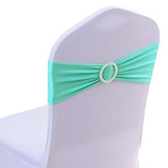 100 Spandex Stretch Chair Cover Sashes Bows Wedding Party (Sea Green) ~FREE SHIP