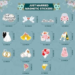 , Just Married Car Magnets – Pack of 15 | Just Married Banner for Multi Color