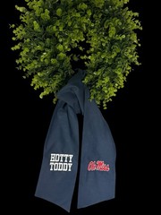 Ole Miss Hotty Toddy Cotton Wreath Sash (2 Logos) 24k Stitch