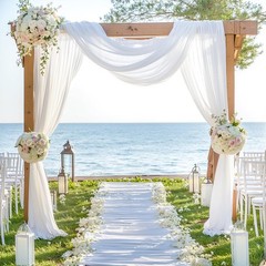 Wedding Arch Draping Fabric 4/8/12 Panels 20Ft Drapes Arbor Ceremony Swag Decor