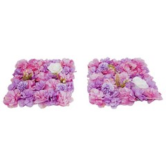 6X Artificial Flower Walls Silk Rose Hydrangea Floral Panels for Wedding 15*15in
