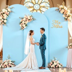 Thick Spandex Arch Cover Wrinkle Free Zippered Backdrop for Wedding 4FT–7.2FT