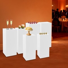 Display Pedestal Stands Set of 6 Freestanding Cuboid Display Plinths, 3 Sizes US