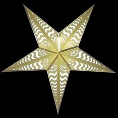 24″ Solid White Tidal Waves Cut-Out Paper Star Lantern, Hanging Decoration