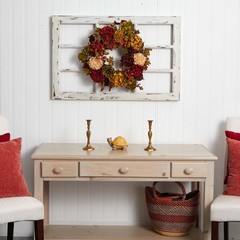 Nearly Natural 22in. Autumn Hydrangea Peony Wreath