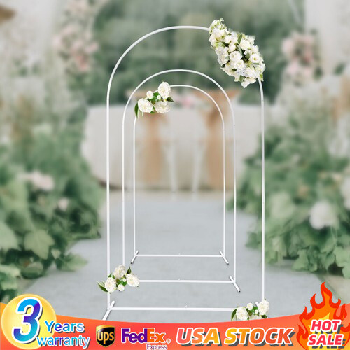 3 Pcs Metal Stand Wedding Arch Backdrop Stand For Ceremony Party Yard Home Decor